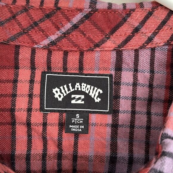 NWT Billabong Men’s Coastline Flannel Shirt Rose Dust Size S - Picture 6 of 13